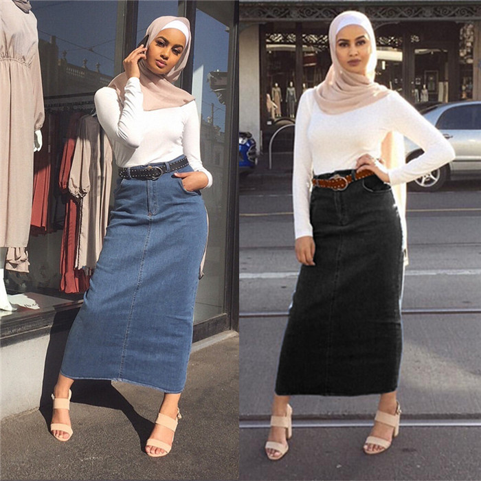 Long jean outlet skirts 2019