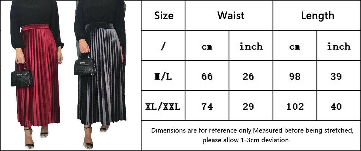 Muslim velvet long islamic skirt Ramadan party high waist pleated maxi skirt