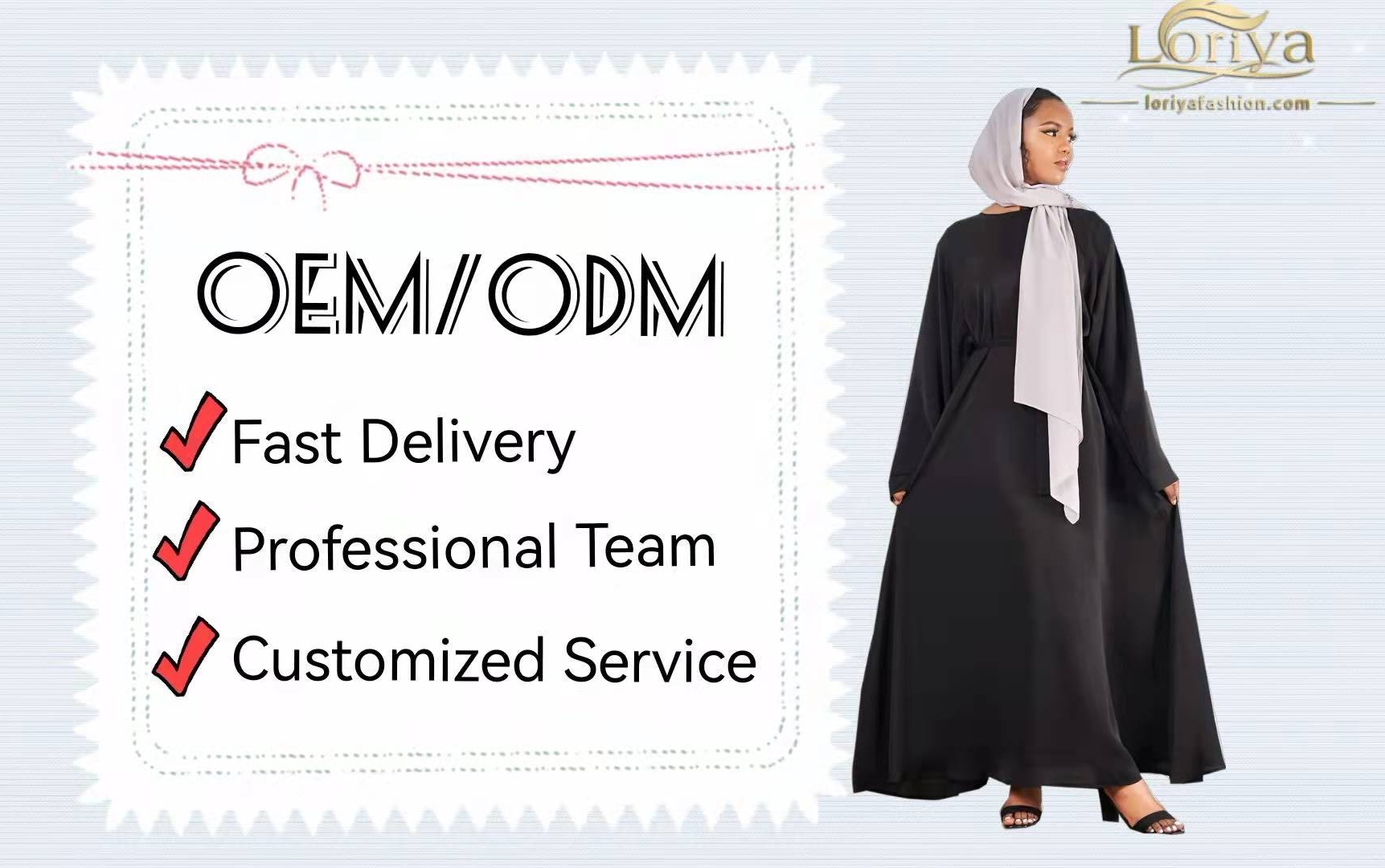 Fashionable Islamic Clothing Long Muslim Abaya for Muslim Women Thobe