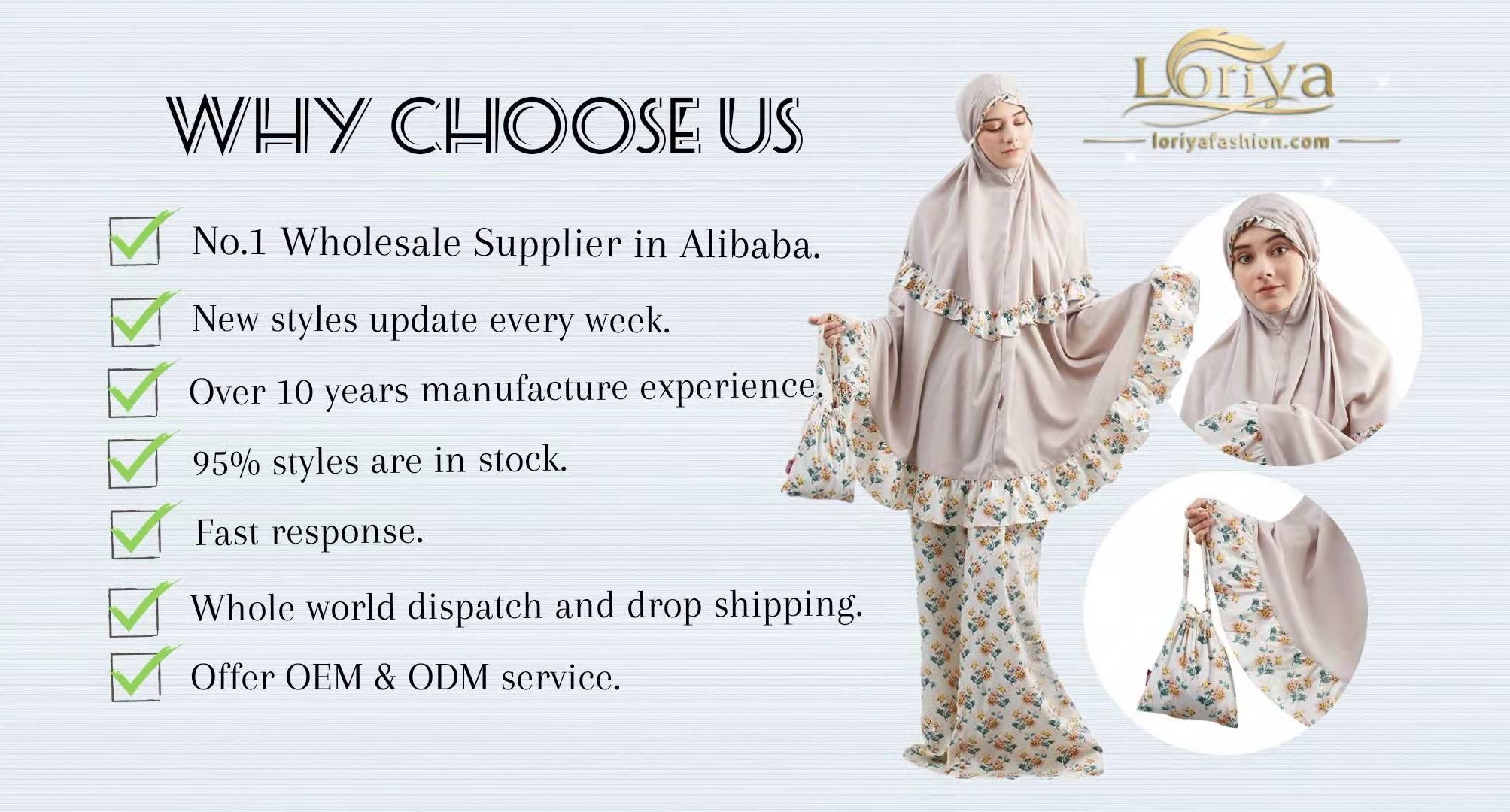 Fashionable Islamic Clothing Long Muslim Abaya for Muslim Women Thobe