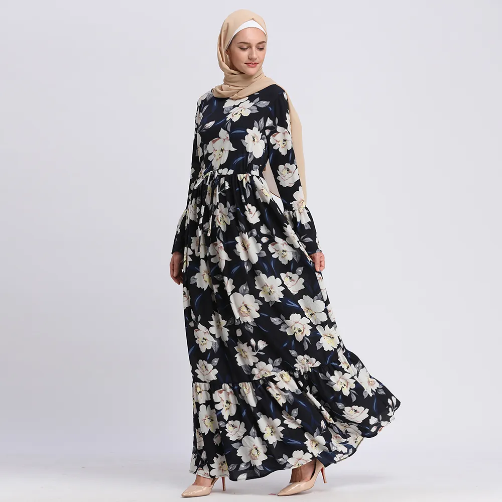 Loriya - Good Looking Islamic Fashion Floral Printed Heavy Polyester Dubai Clothing For Women Kaftan Indian Muslim Loriya - Good Looking Islamic Fashion Floral Printed Heavy Polyester Dubai Clothing For Women Kaftan Indian Muslim