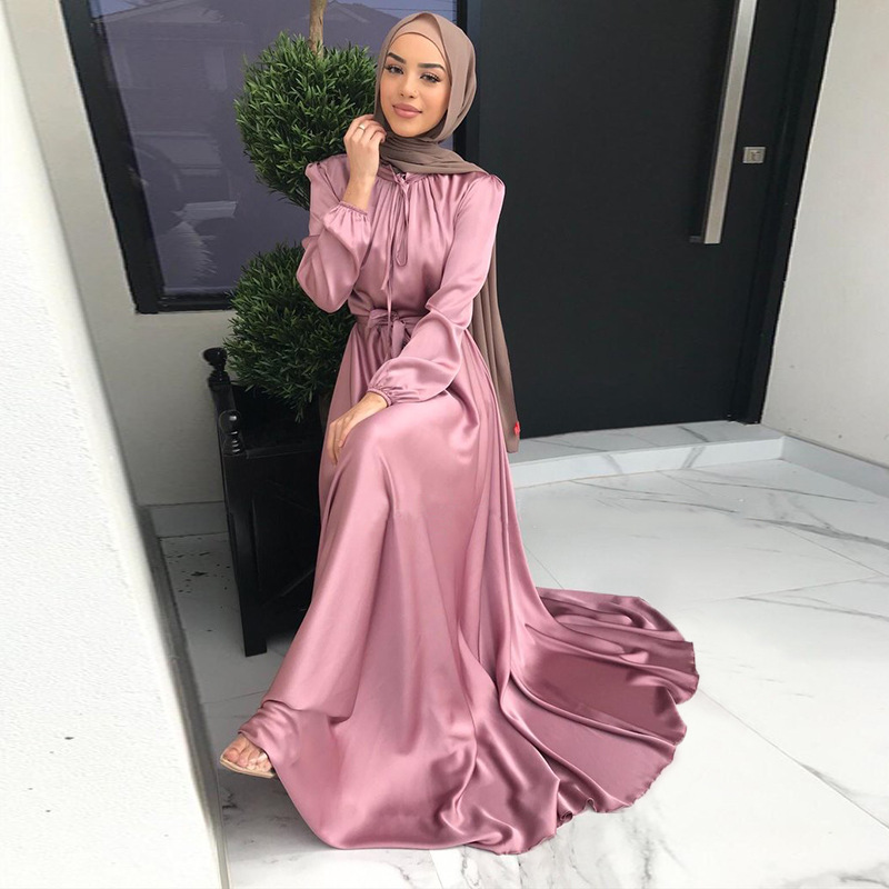 Loriya Wholesale Long sleeve Satin Fashionable Women Muslim Prom