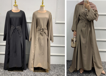 Gorgeous Muslim Dresses for Women Embroidered Polyester and Cotton Islamic Dress