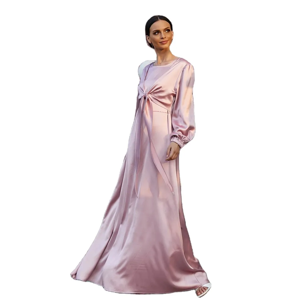 Loriya - Elegant Indonesia islamic clothing satin material abaya women  muslim dress long maxi slip twist islamic dresses wholesale muslim maxi  dress