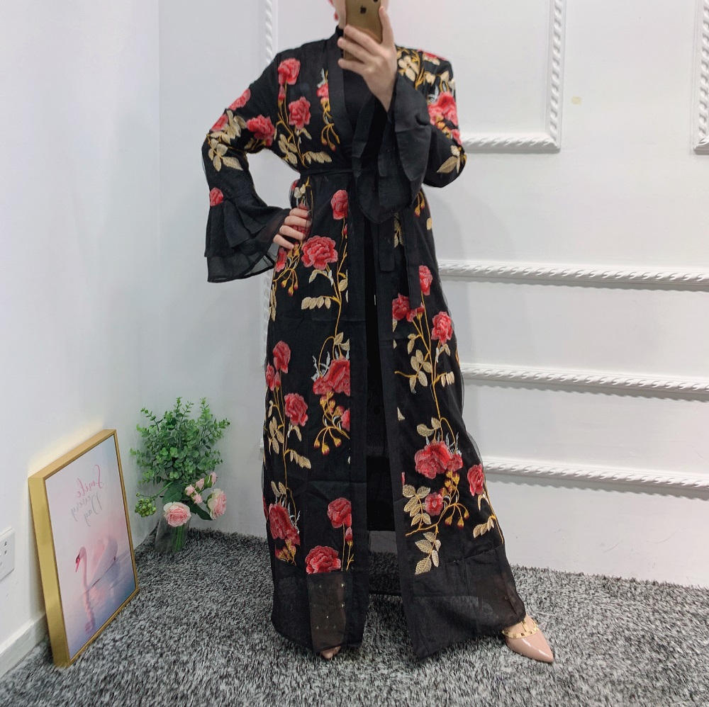 Hot Sale full body embroidered Abaya Dubai Arabic Turkish Muslim long dress Islamic women clothing