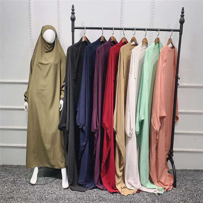 2021 High Quality Long Sleeve Casual Khimar Plus size Islamic Clothing hijiabs Plus size Muslim Burka prayer clothing