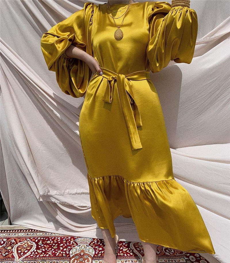 2021 Islamic Plus size dress with Ruffles India Dubai ethnic clothing wholesale Muslim Dubai Turkey Islamic clothing for women