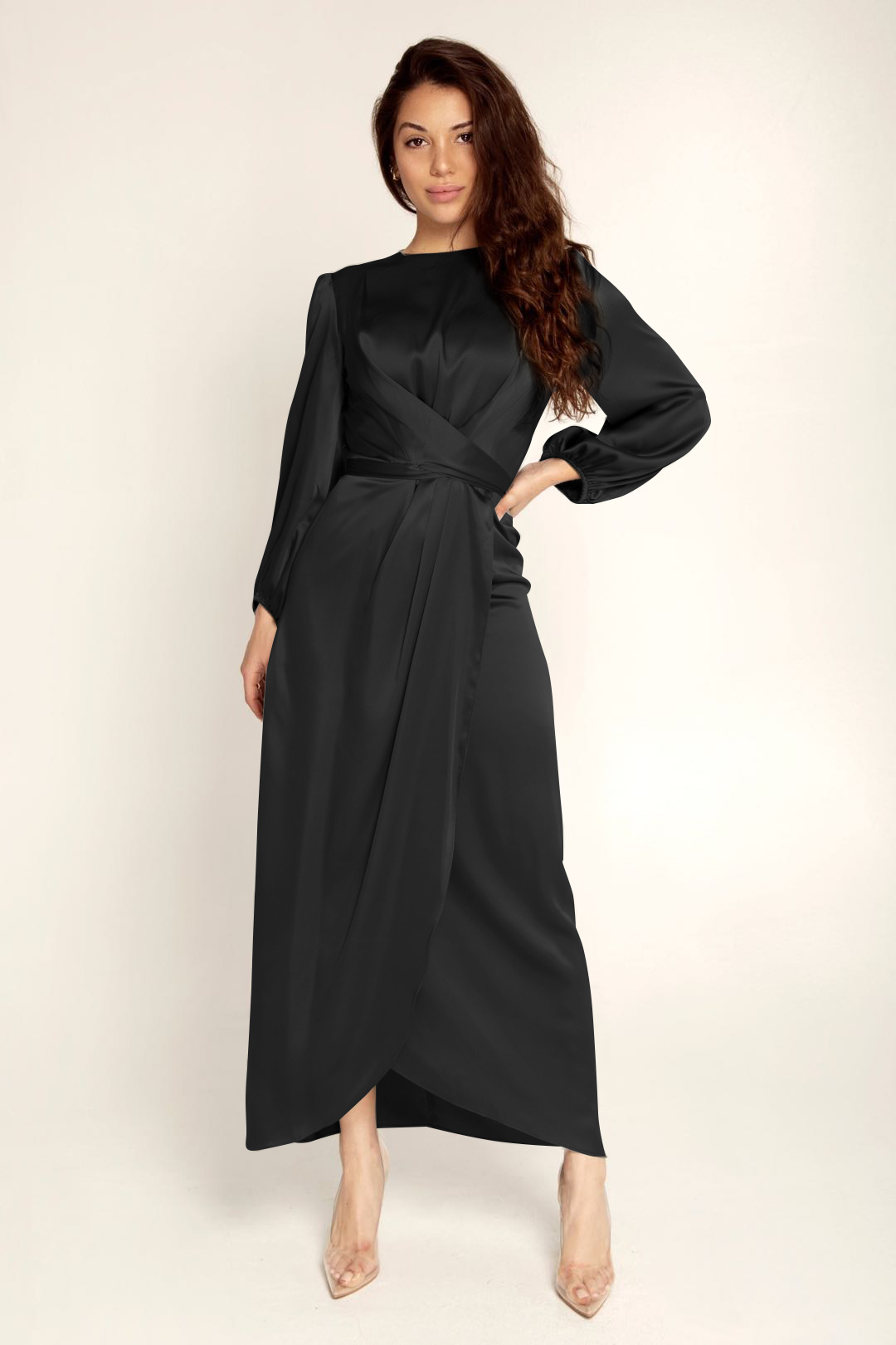 2020 Satin fashion Islamic Clothing Dubai India American Satin Elegant Muslim Maxi dress islamic clothing wholesale