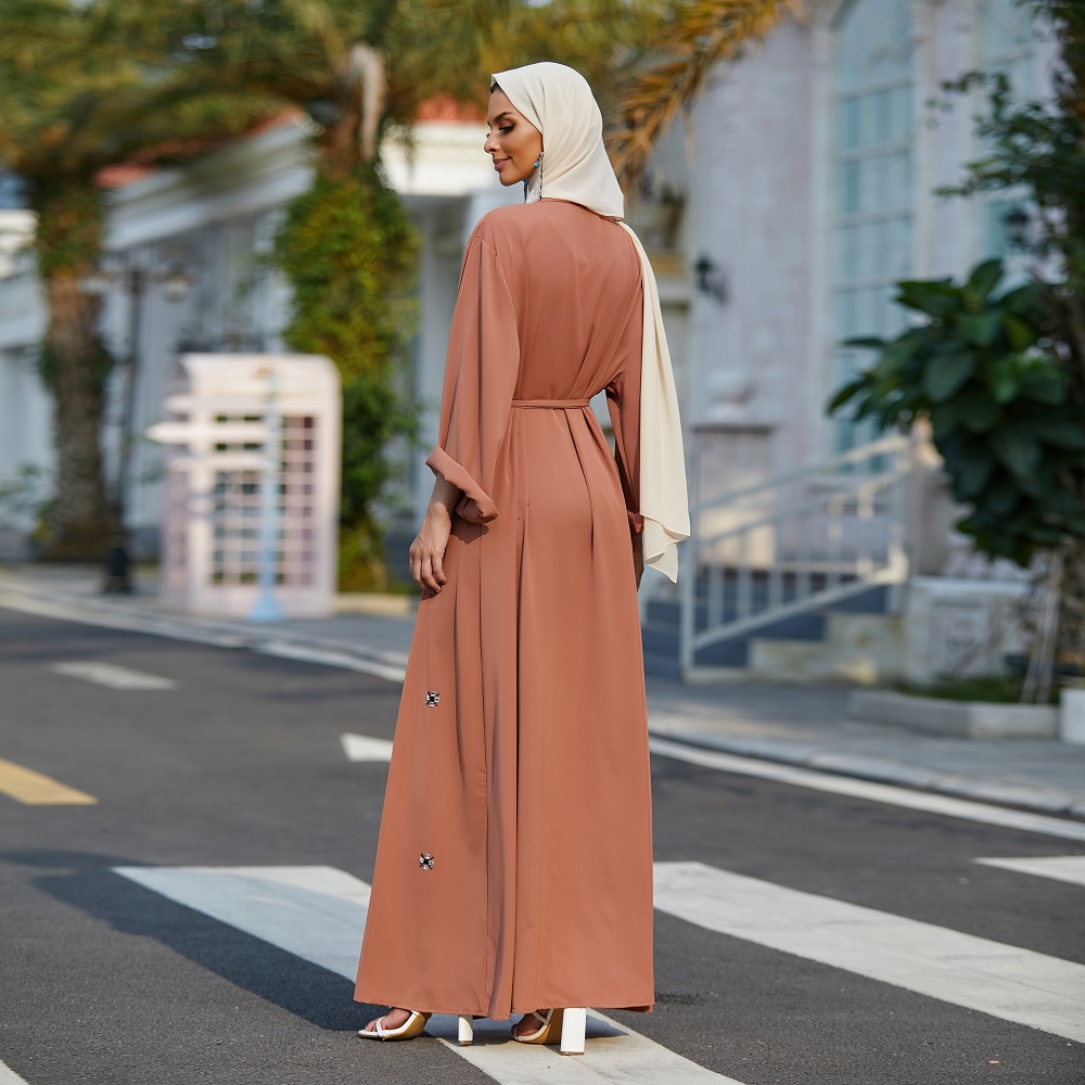 EID Mubarak Nida Fabric Abaya Kimono Muslim hijab dress women Dubai Islamic clothing Abaya