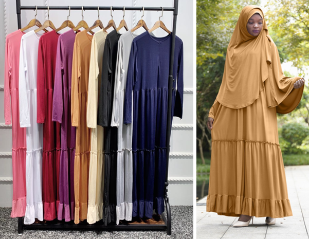 Latest Fashion Islamic Dress Clothing Prayer Abaya Long Maxi Dress and Khimar Jilbab