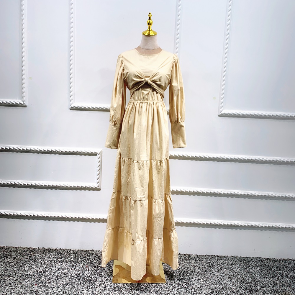 2021 Muslim women long dress elegant puff sleeve party evening maxi dress Ramadan Dubai Abaya
