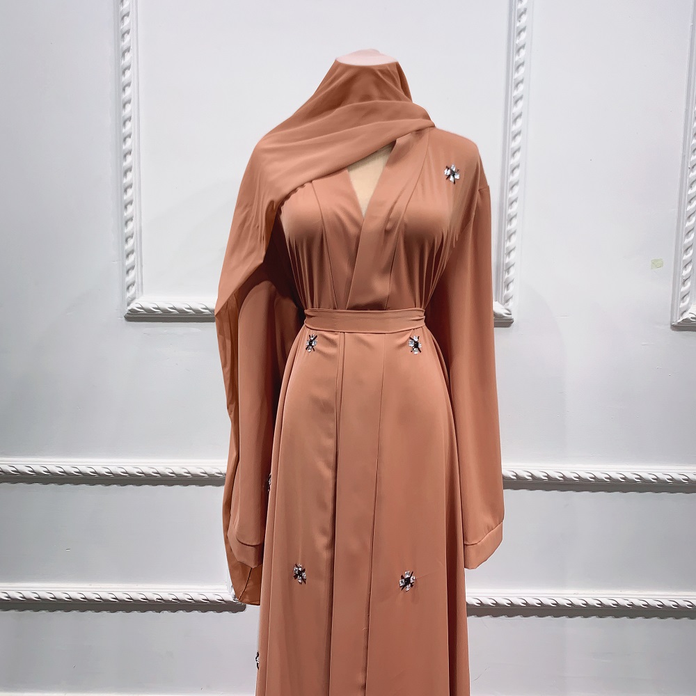 EID Mubarak Nida Fabric Abaya Kimono Muslim hijab dress women Dubai Islamic clothing Abaya
