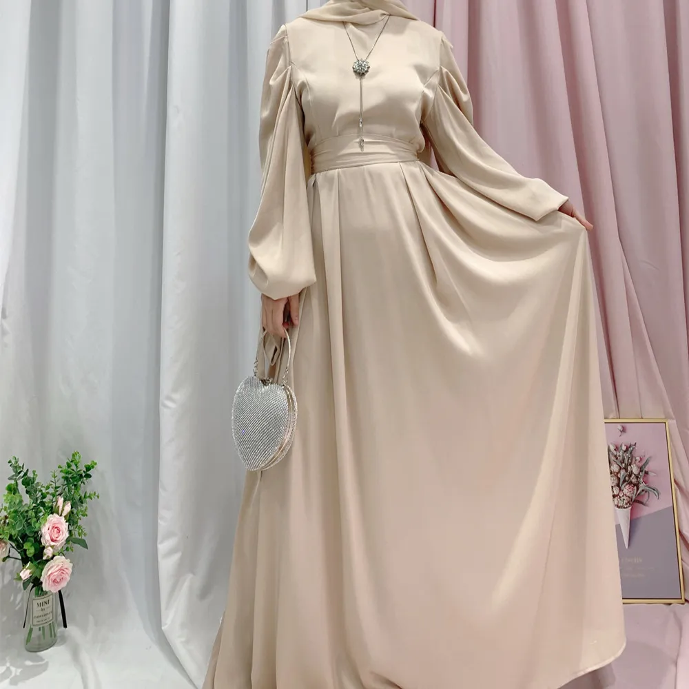 open lace back dress Elegant Muslim Dresses for Women Long Dress Women Abaya Dress Islamic  National Robe : Buy Online at Best Price in KSA