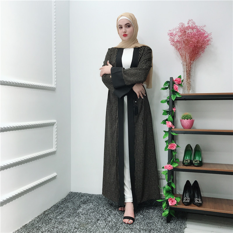 Wholesale new arrival high quality muslim women gown black soft crepe abaya