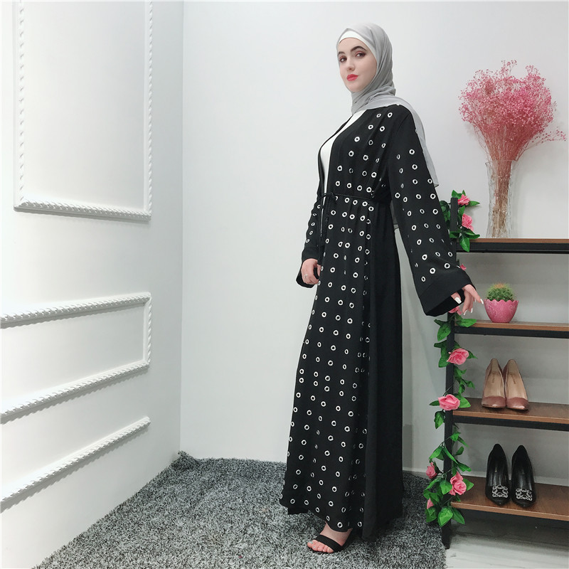 Hot Selling Heavy Technology Eyelet Front Abaya Muslim Clothing India & Pakistan Clothing Islamic Clothing
