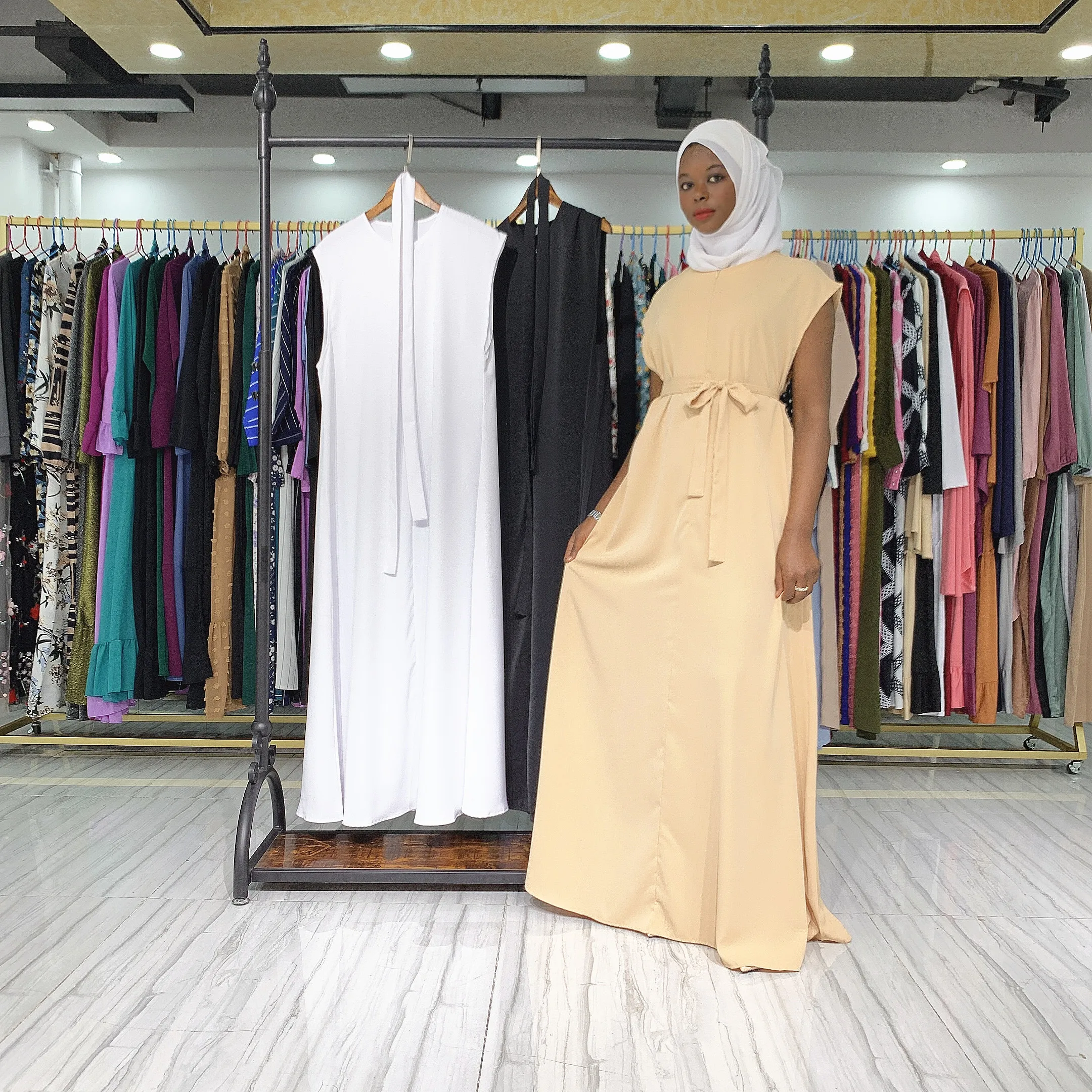 sachin and babi light blue dress Elegant Gradient Pleated Abaya Robe main image 0