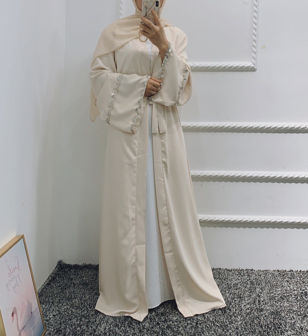 Wholesale Loriya Fashion Muslim dress kimono kaftan Dubai Turkey Islamic Clothing Women Front Open Abaya