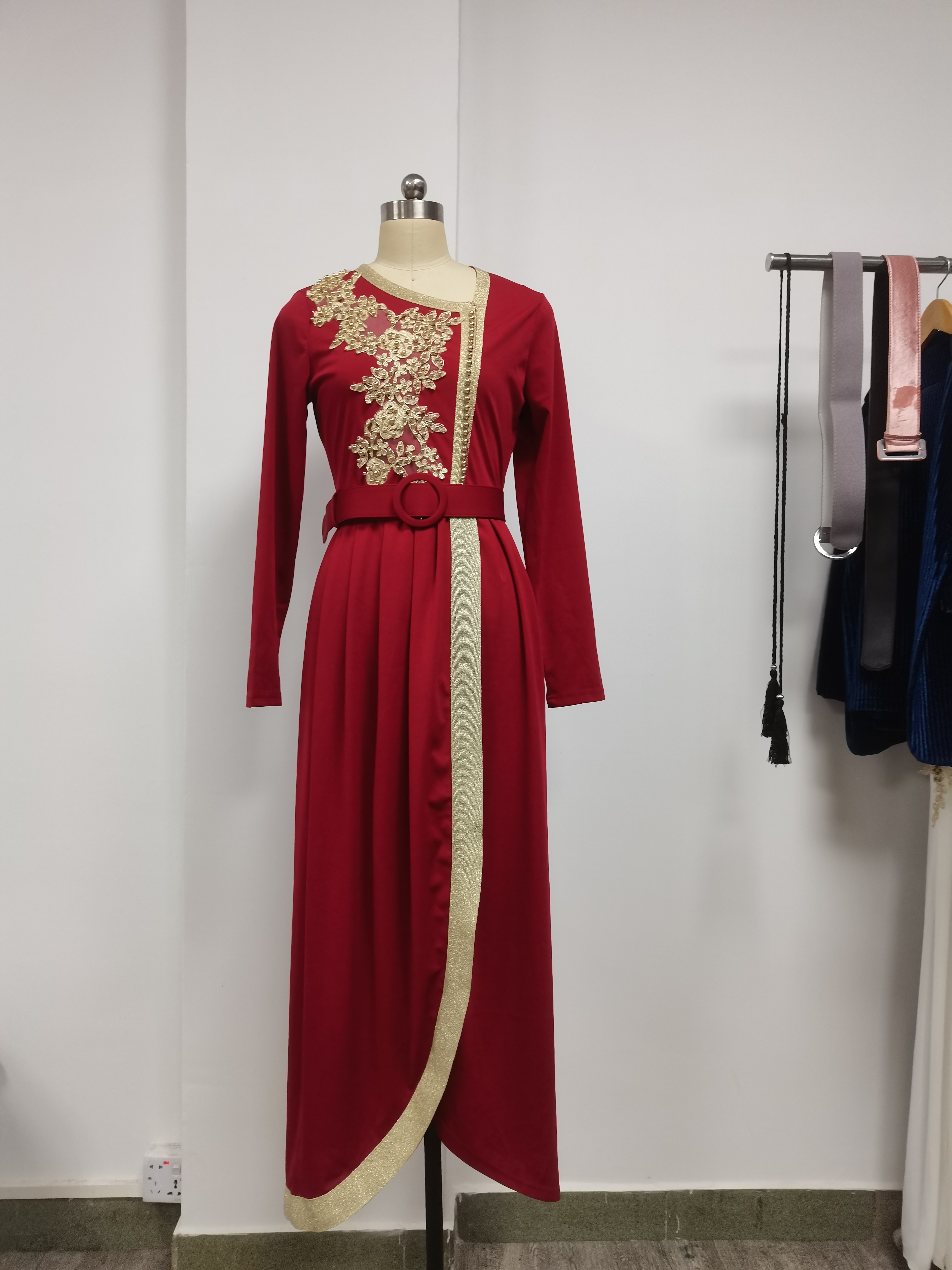 EID fashion Muslim women Abaya Turkey Arabic Islamic dress embroidered evening dress 2021
