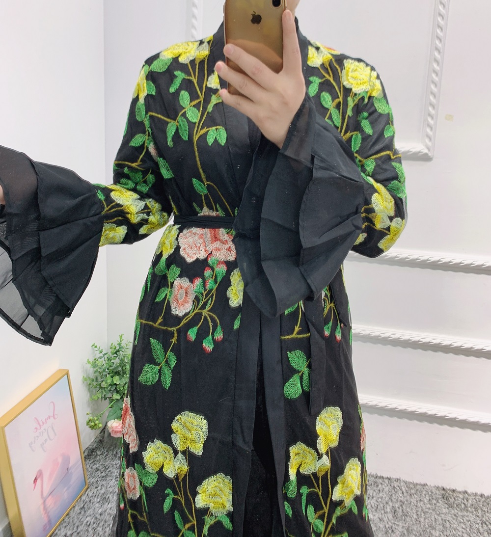 Hot Sale full body embroidered Abaya Dubai Arabic Turkish Muslim long dress Islamic women clothing