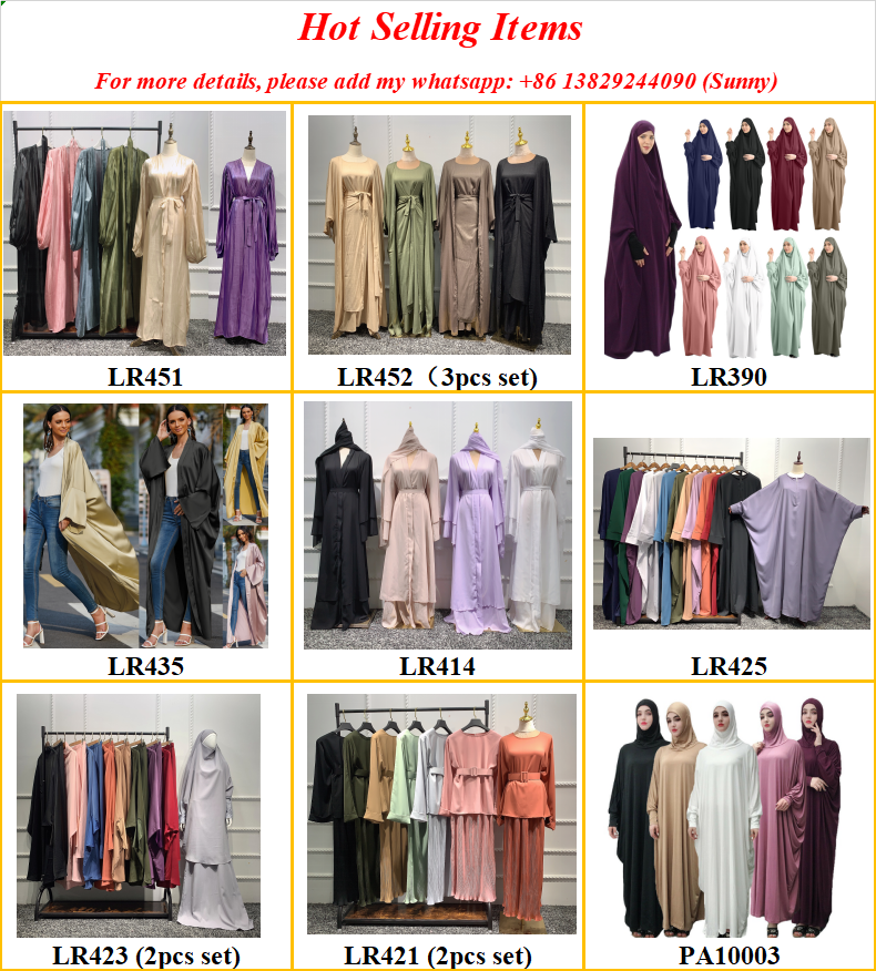 New muslim fall/winter women knitted abaya dress sweater skirts sets