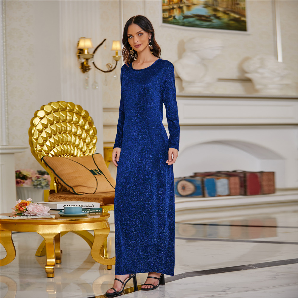 Arabic Stylish Polyester Muslim Clothes 8 Solid Colors Inner Maxi Islamic Dress