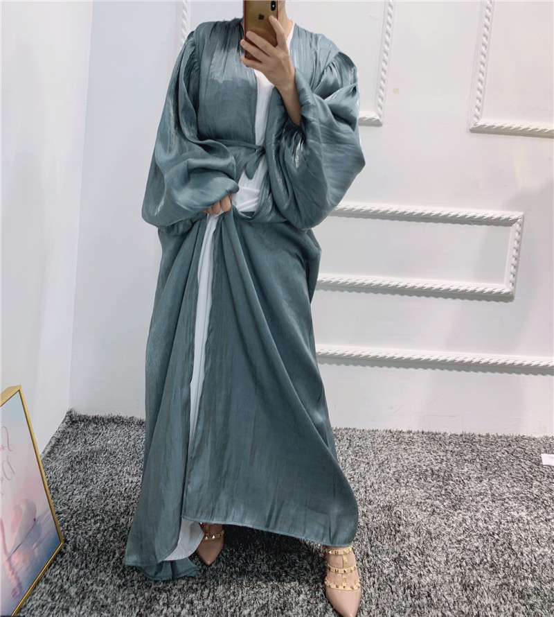 2021 new design Arab Turkish Front open abaya Dubai fancy shinny Abaya Middle east Islamic Front open abaya