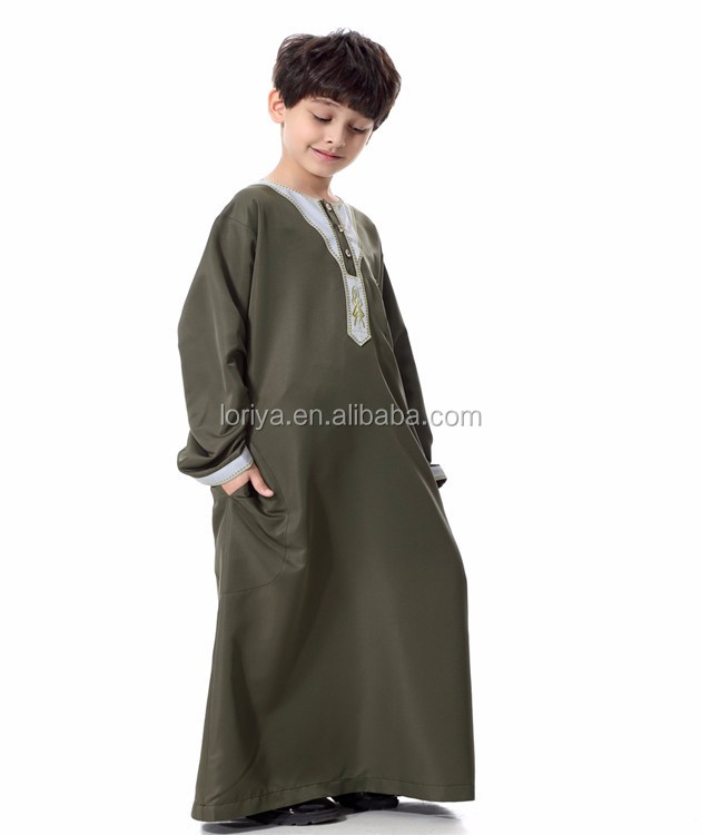 2019 Wholesale New Design Muslim Thobe for kids islamic abaya jilbab
