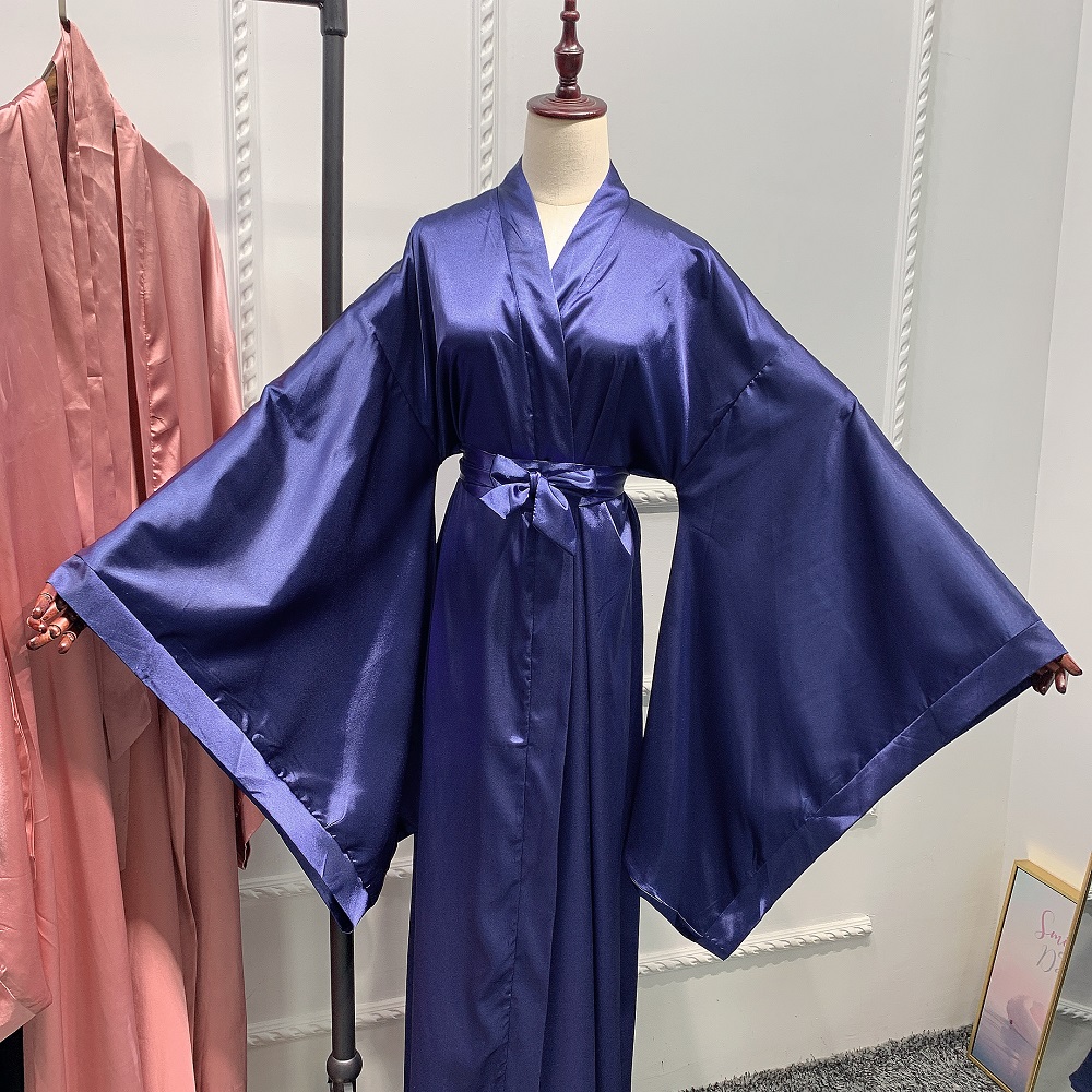 Stylish Kaftan Kimono Cardigan Islamic Clothing Open Abaya with Wild Sleeves Islamic Dress For Muslim Lady
