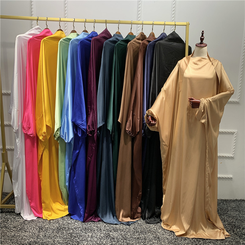 Hot Sale prayer abaya sets  Islamic soft prayer abaya with lace ruffles Dubai Arab muslim clothing wholesale