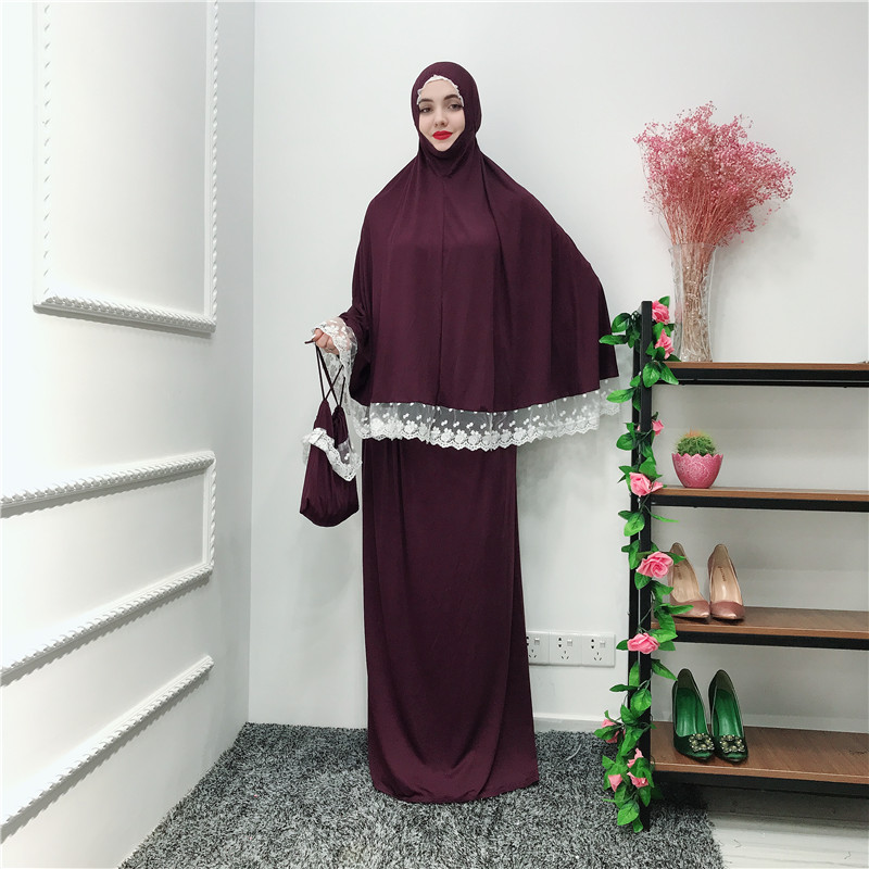 Wholesale dress skirt-set abaya long hijab khimar islamic muslim prayer dress