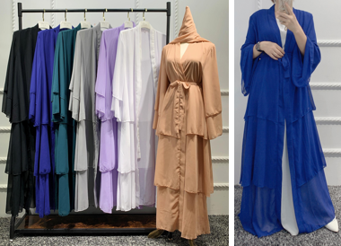 Prayer Long Sleeve Sets Robe Islamic Abaya Jilbab Khimar Muslim Women Praying Hijab