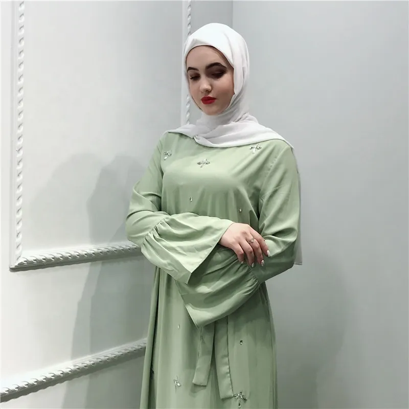 Loriya - 2019 New style high quality women abaya islamic clothing mint green  nida muslim dress muslim