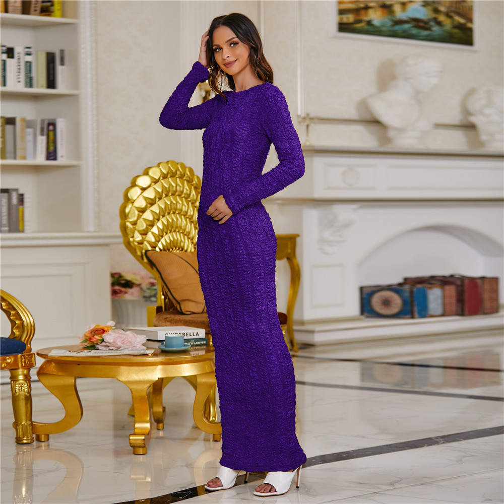 2021 Latest design Islamic long sleeve spandex dress abaya muslim dress Islamic dress for woman wholesale