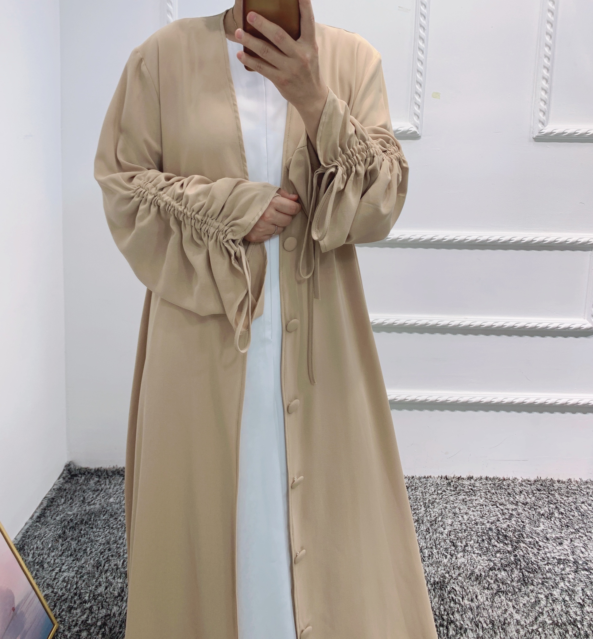 Ramadan EID Women Burka Abaya Turkey bunch sleeves Muslim hijab dress Islamic clothing
