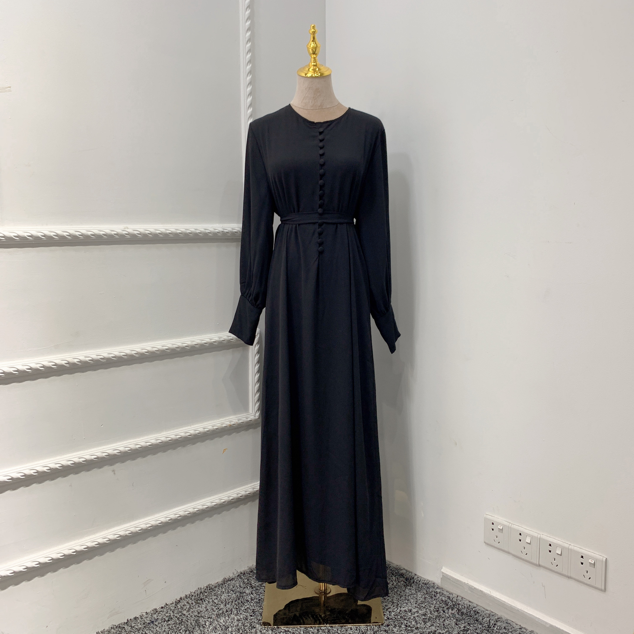 Latest Modern Chiffon Islamic dress Thick chiffon Islamic maxi abaya EID Muslim modern Chiffon Abaya For ladies