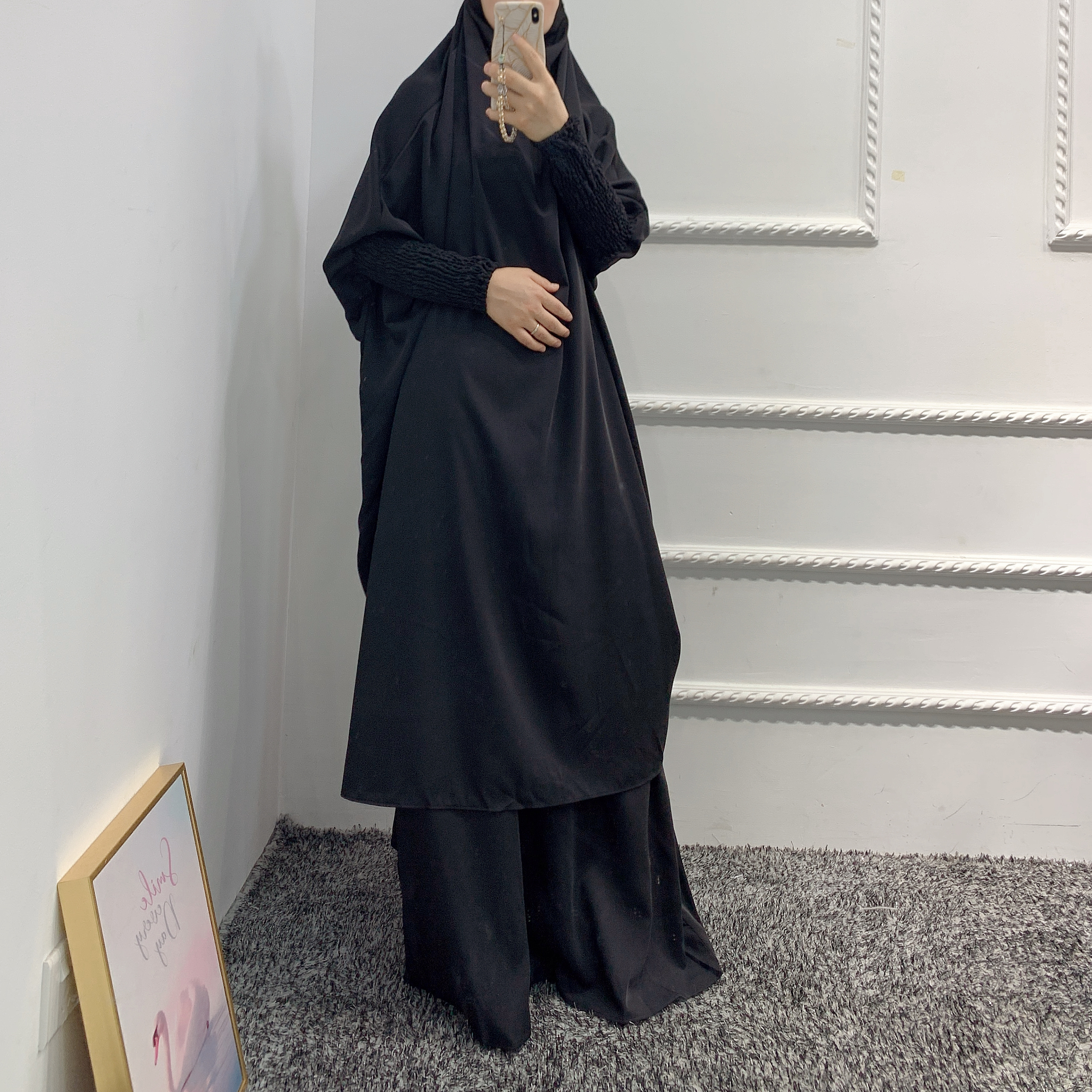 2021 high quality 3pcs Muslim Open Abaya Sets Long Wrap Skirt Women Fashion Dress ethnic Clothing