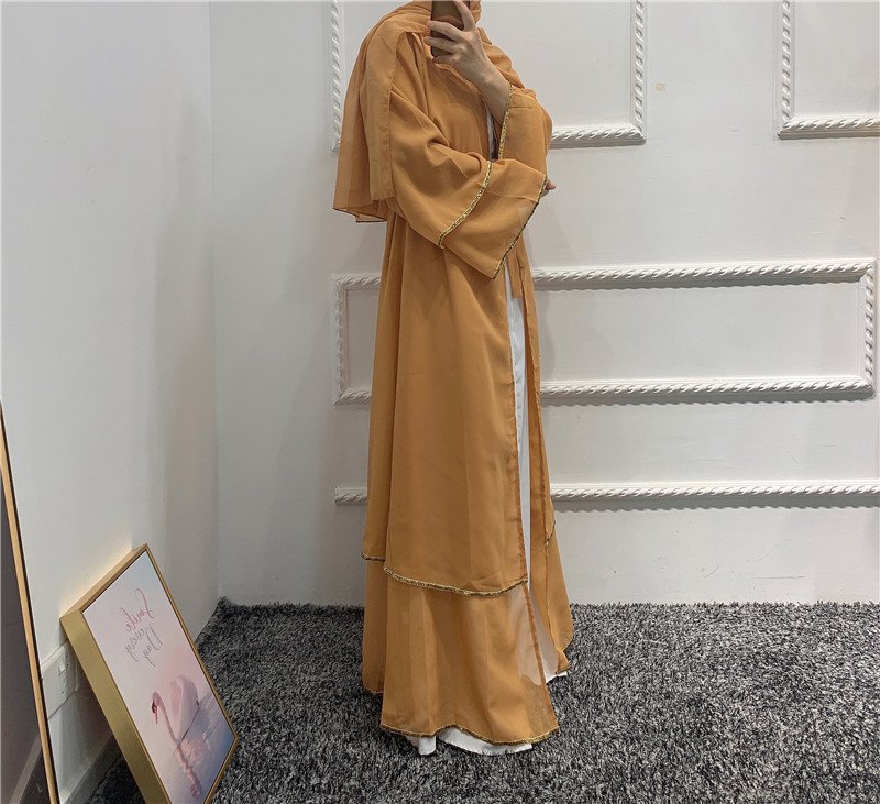 2021 Latest Arab Turkish front Open Abaya Middle East Islamic Clothing India Pakistan clothing