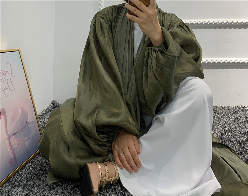 2021 new design Arab Turkish Front open abaya Dubai fancy shinny Abaya Middle east Islamic Front open abaya