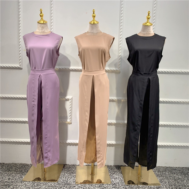 2021 Islamic Women three Piece Outfit abaya Casual sets wholesale India pakistan high waist sets wholesale
