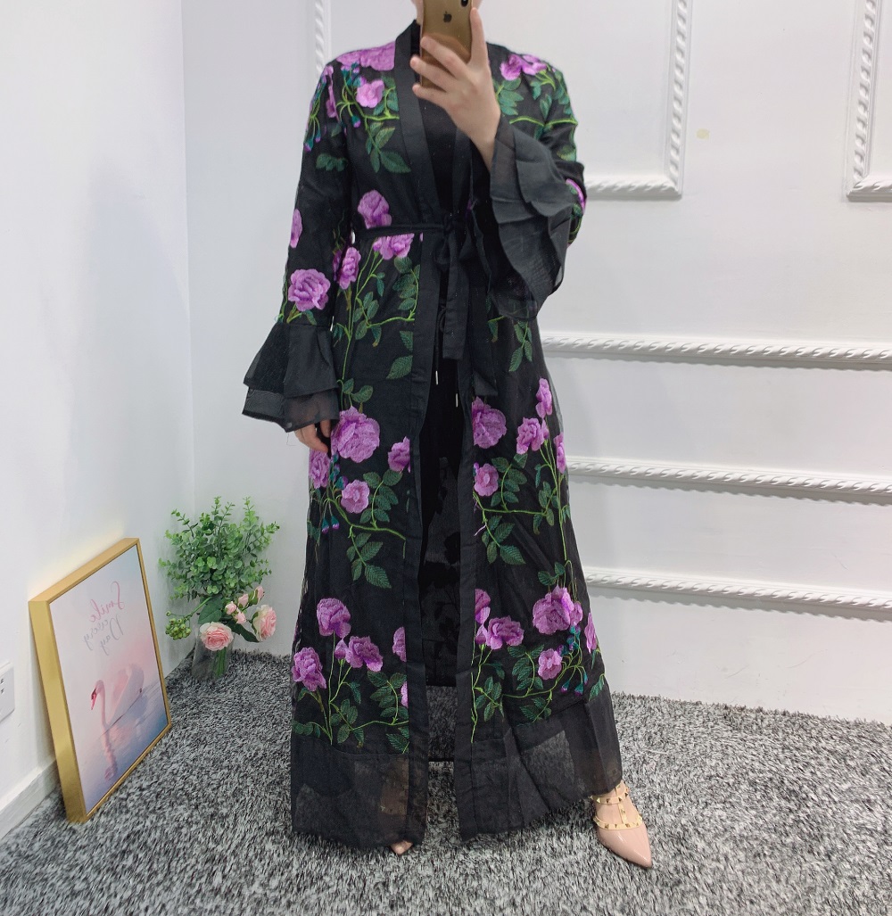 Hot Sale full body embroidered Abaya Dubai Arabic Turkish Muslim long dress Islamic women clothing