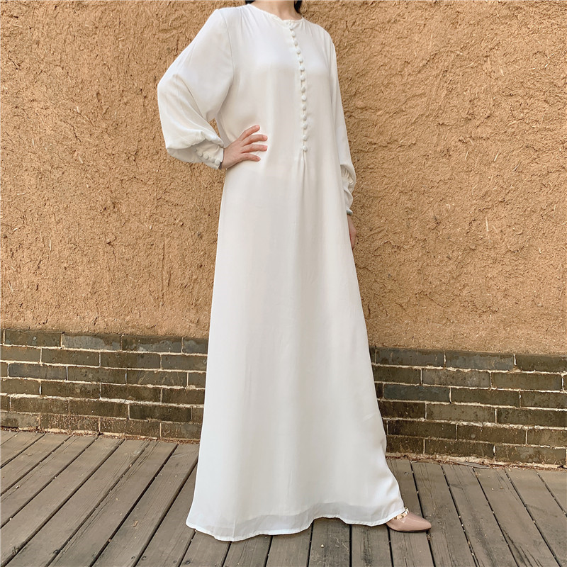 2021 French style Chiffon Abaya  High Fashion elegant chiffon Islamic Dress  EID Muslim modern Chiffon Abaya wholesale