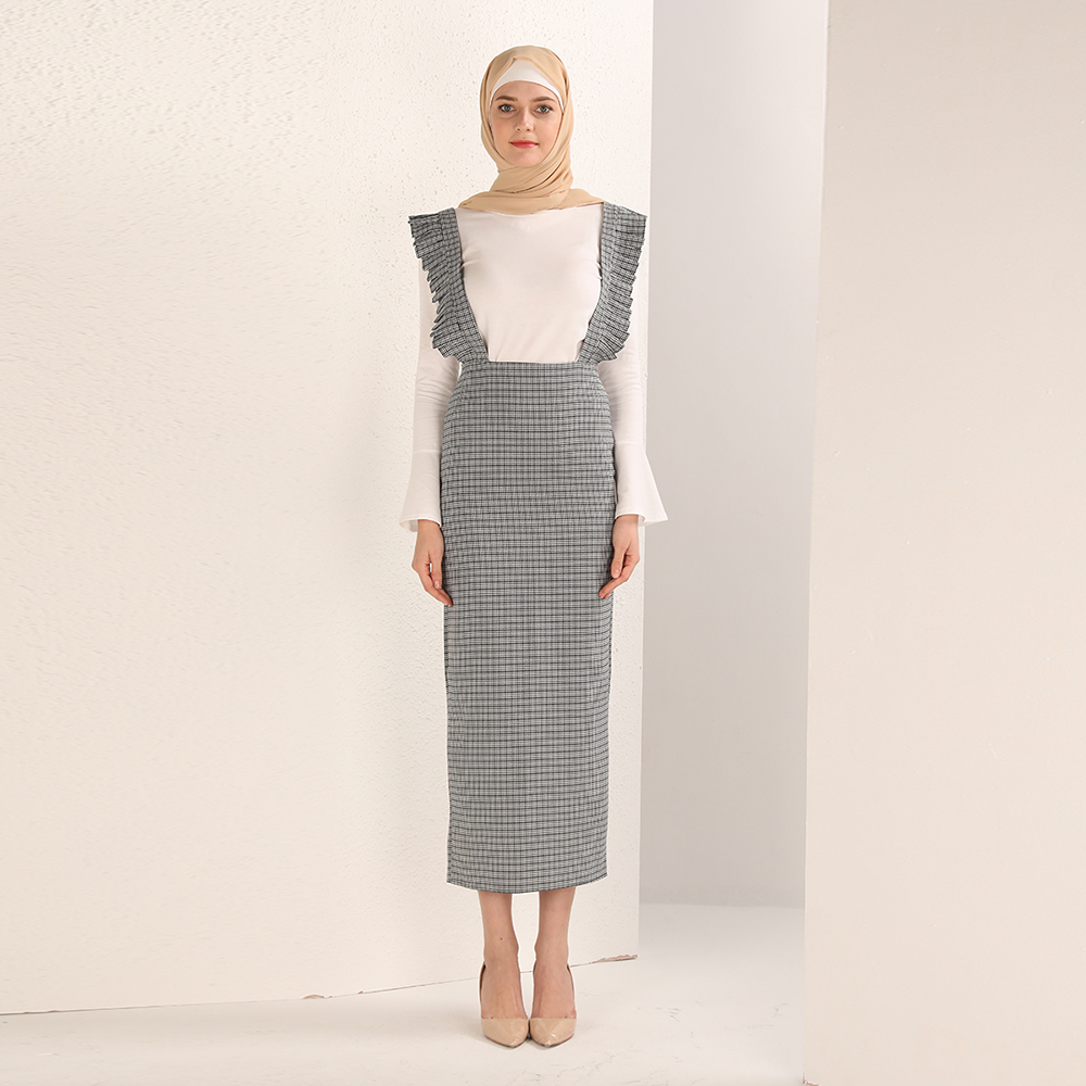 New fashion hot sell muslim women gridding half skirts