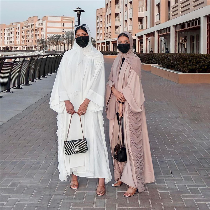 2022 Latest Modern Islamic Dress abaya Elegant Modest Women Maxi Dress with Ruffles Dubai Casual Dress