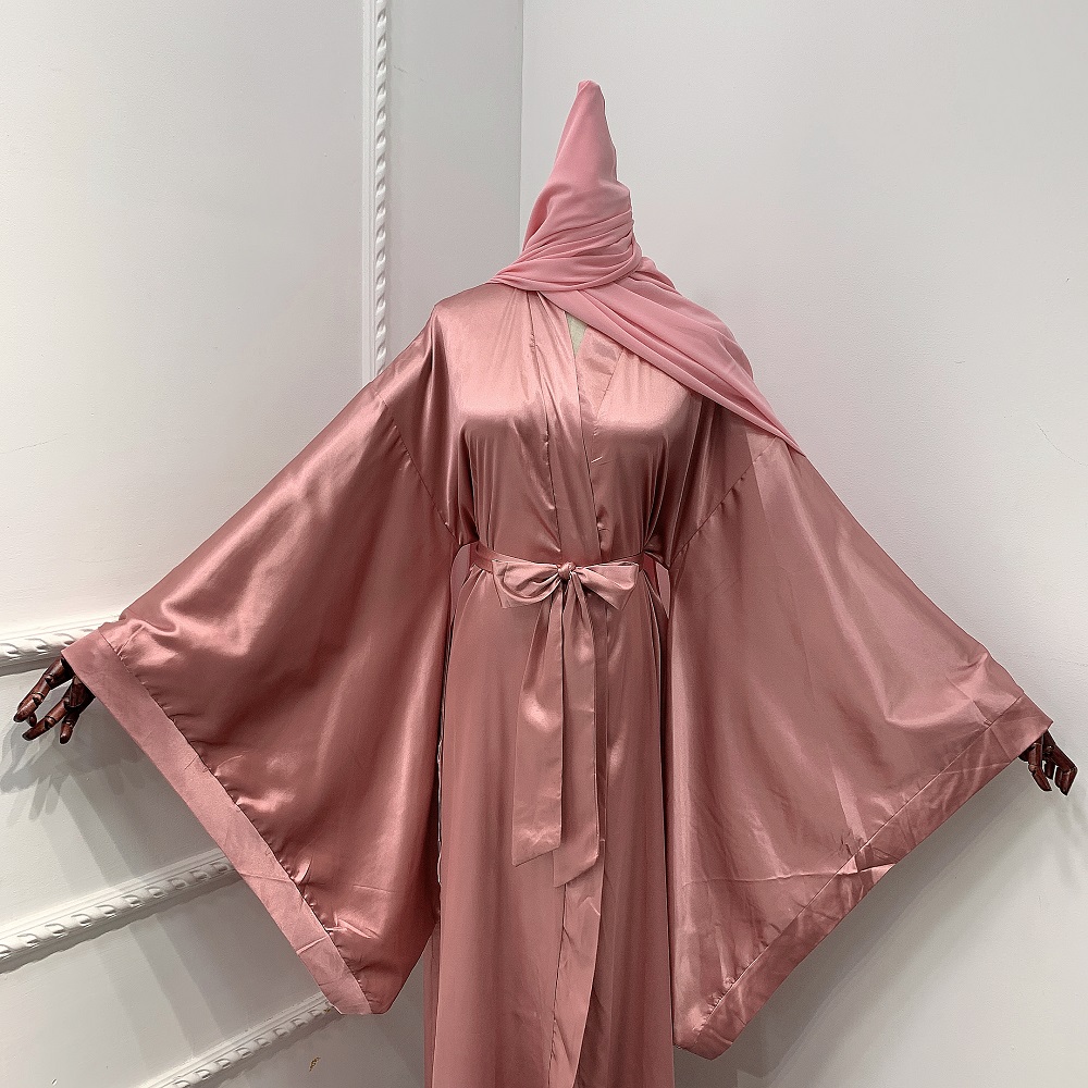 Stylish Kaftan Kimono Cardigan Islamic Clothing Open Abaya with Wild Sleeves Islamic Dress For Muslim Lady
