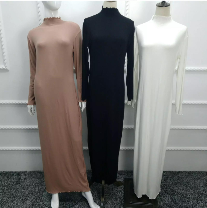 Muslim women solid color ladies sleeveless dress middle east inner dress Islamic clothing