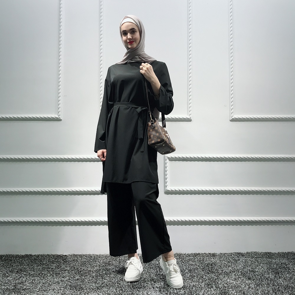2021 high quality 3pcs Muslim Open Abaya Sets Long Wrap Skirt Women Fashion Dress ethnic Clothing