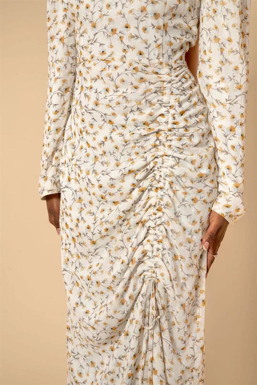2021 Maxi Tight-Fitting Dress with Straw string  Bohemia Chiffon Dress Knee Length islamic dress Islamic Dubai Fashion Abaya