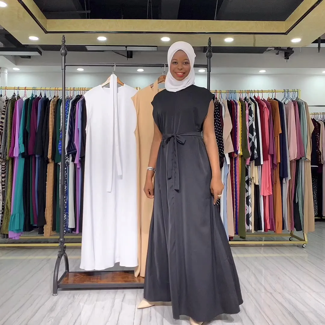 Loriya - Hot selling fashion sleeveless maxi dress Islamic elegant fashion  maxi dress Dubai simple style maxi