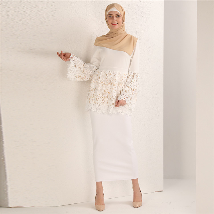 Wholesale Muslim Women Tops New Designer Blouse Fashion with Lace