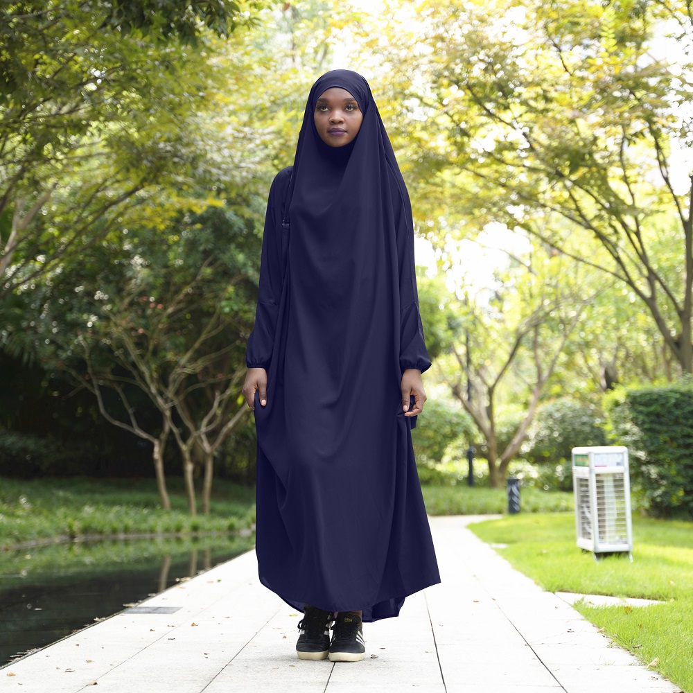 Prayer Long Sleeve Sets Robe Islamic Abaya Jilbab Khimar Muslim Women Praying Hijab